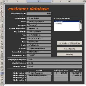 Excel Vorlage Kundendatenbank
